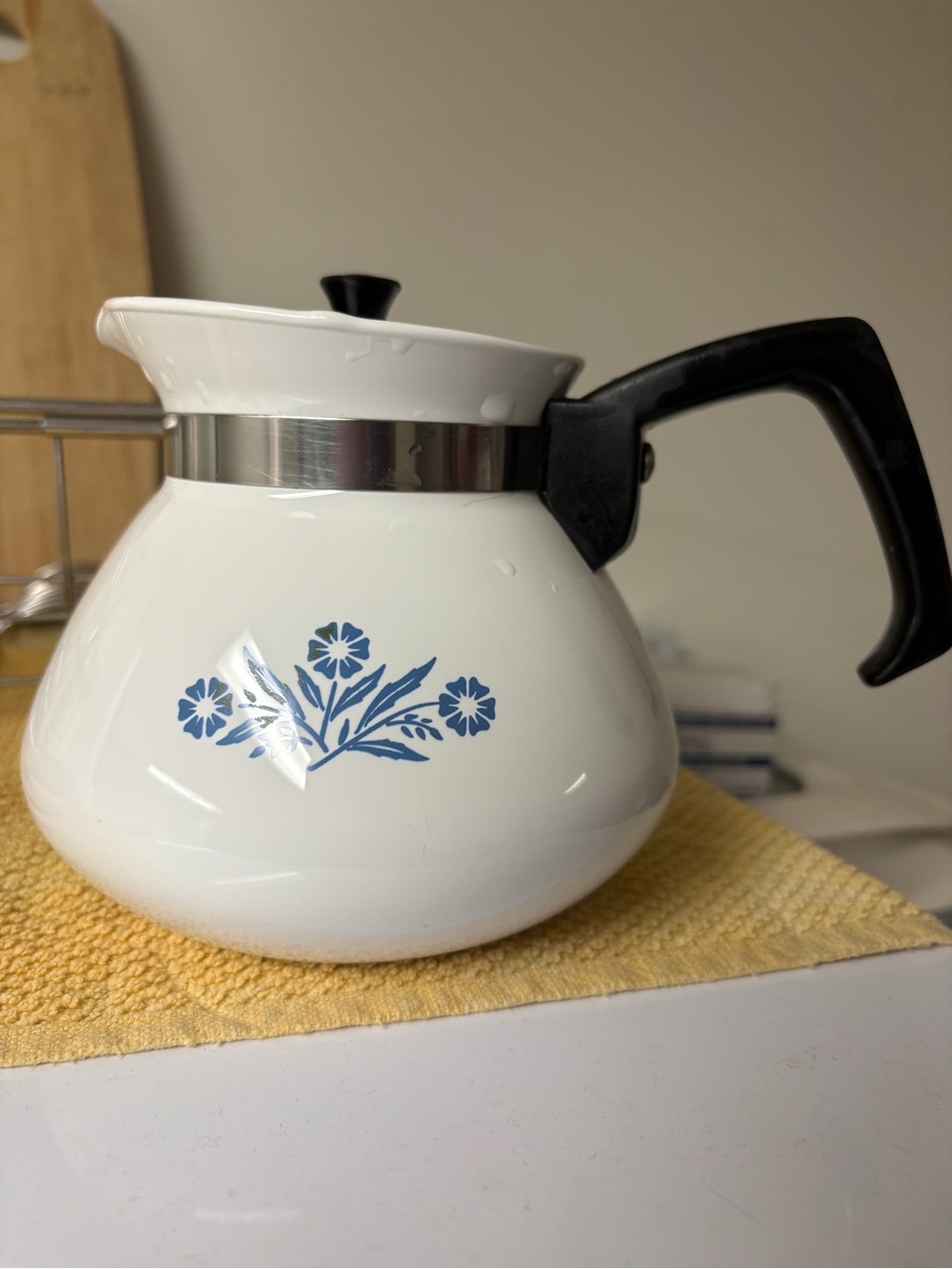 Vintage CorningWare Blue Cornflower Stovetop Teapot 6 Cup P-104 Model
